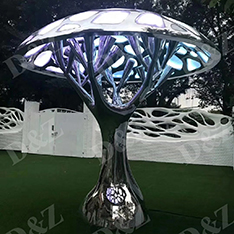 stainless steel modern decorative tree light sculpture